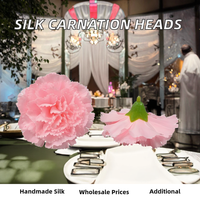 Vente en gros de tiges de carnations en soie modernes faites à la main, fleurs artificielles en vrac, décoration de mariage, de fête et d'événements, centres de table réutilisables
