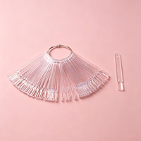50 pièces de palettes de présentation transparentes naturelles pour faux ongles, nuancier de couleurs pour vernis à ongles acrylique DIY, pour l'affichage des couleurs en salon et la démonstration artistique