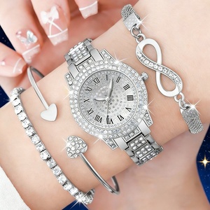 Conjunto de Reloj de Lujo para Mujer, Reloj de Pulsera de Cuarzo con Pedrería, Conjunto de Joyería, Regalo para Damas - Product Image 2