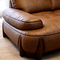 Ensemble de canapés en cuir de luxe italien pour salon, canapé droit combiné, mobilier de salon