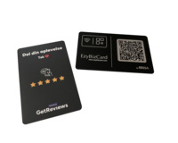Carte de visite NFC personnalisée, PVC noir pur, puce 213215 216 1, code SLX II, code QR, logo, contrôle d'accès NFC, Google