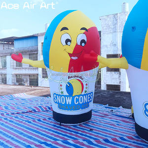 Modèle publicitaire gonflable 3mH Sky Dancer avec main tremblante pour les activités promotionnelles, crème glacée gonflable debout - Product Image 3