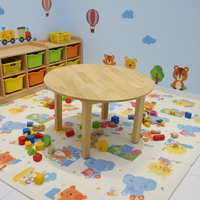 Table ronde en bois massif de 60 cm de diamètre, design contemporain pour la maison, le bureau, l'école et la chambre, écologique et durable