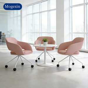 Modern Fabric Office <b>Chair</b> Ergonomic Swivel Accent <b>Chair</b> with 5-Star Base and Casters for Home Office - Product Image 1