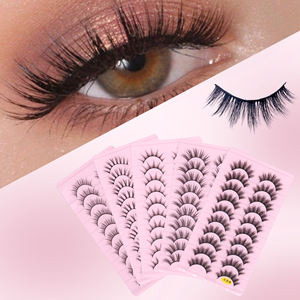 10 paires de cils en faux vison 3D <span class=keywords><strong>Paris</strong></span>, cils volumineux et moelleux, étiquette privée, longueur mixte, maquillage quotidien, extensions de cils - Product Image 2