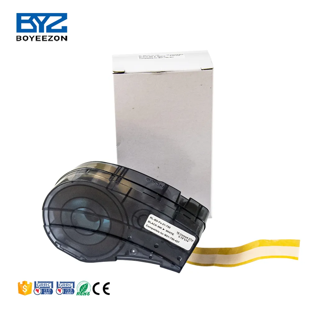 Boyeezon Label Tape Compatible Vinyl 19.05mm*4.27m recharge brady m21-750-427 Printer Ribbons for Brady label BMP21 PLUS BMP21