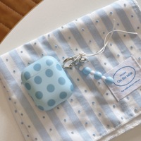 Casing Frosting Polkadot Lucu untuk Airpods 2 3 4 5 Pro 2 3 Penutup Earphone Bluetooth Nirkabel Kotak Pengisi Daya Liontin Hati Antihilang