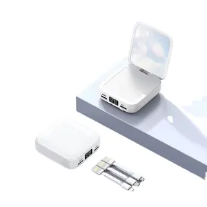 Chargeur de mini powerbanks de poche 3300mah avec miroir de maquillage powerbank d'urgence boîtier en diamant banque de puissance de téléphone 5000mah