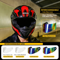 Casque intégral de moto, coque ABS, double visière, design Predator, nouveau, imperméable, pour la conduite hivernale, homologué DOT, toutes saisons