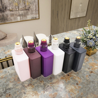 Bouteille en verre de rouleau d'huile essentielle noir mat rectangulaire de 0.5 oz 15ml 30ml 50ml capacité compte-gouttes emballage de parfum surface givrée