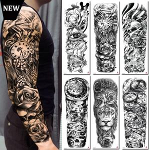 Pegatina de Jesús de 480x170mm, tatuaje del Rey León, tótem para brazo y espalda, pegatina de tatuaje de corona DIY, gran oferta - Product Image 2