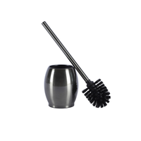 Brosse de nettoyage de salle de bain en gros à poils rigides durables, ensemble brosse et support de toilette en acier inoxydable