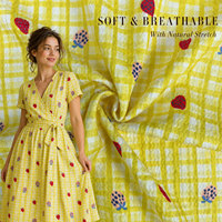 Tissu tricoté extensible à séchage rapide, motif à carreaux, 97% polyester, 3% élasthanne, fournisseur de Shaoxing, pour pyjamas, robes et vêtements pour femmes