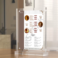 Support de menu magnétique en acrylique transparent, double face, pour affichage de cartes, support de menu personnalisé imprimé pour bureau ou réception