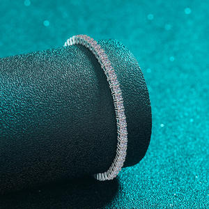 Precio de fábrica Diamante 3mm Cadena DE TENIS 925 Plata Moissanite Hip Hop Iced Out Pulsera de tenis - Product Image 5