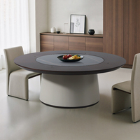Luxus Herrenhaus Villa Hotel Club Esszimmer möbel Runder Esstisch Eingebetteter rotierender Marmor Holz Arbeits platte Panel Style