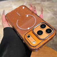Luxe Transparent Bling Glitter Magnétique Sans Fil Charge Téléphone étui pour iphone 17 Pro 17Pro Max Air Antichoc Antipoussière Couverture