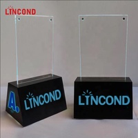 Tente de table LED en acrylique, personnalisée de haute qualité, porte-menu, cartes lumineuses pour Restaurant, 1 pièce