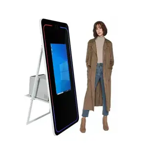 Portable Selfie Magic Mirror Photo Booth 70 Inch Picture Touch Screen Machine Printer And Camera For Events
