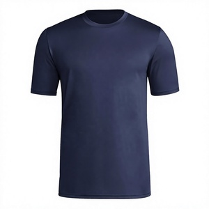 Camiseta de Jersey para Hombre, Azul Marino, Manga Corta, Cuello Redondo, Estampada, Formal, Corte Ajustado, Secado Rápido, Color Sólido, 100% Poliéster - Product Image 1