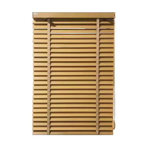 50mm PVC gỗ Venetian mù hiện đại ngang thiết kế hướng dẫn sử dụng chức năng thông gió dọc mô hình mở - Product Image 1