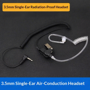 Auricolare esterno a tubo acustico da 3,5 mm per walkie-talkie, con microfono PTT e altoparlante, solo per ascolto (compatibile con R7) - Product Image 1