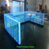Comptoir de réception de fête Comptoir de bar à led illuminé en acrylique à vendre Lumière LED RVB Meubles commerciaux nuls modernes Tables de bar