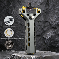 Ketapel Aluminium CNC dengan Magazen Logam 10 Peluru dan Laser Sight, Anti-Macet dan Anti-Jatuh untuk Berburu dan Menembak