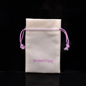 Custom <b>White</b> Burlap Sack Linen Jute Yarn Jewelry Gift Drawstring Envelope Pouches for Luxury Stone Jewellery <b>Small</b> Packaging <b>Bag</b> - Product Image 6