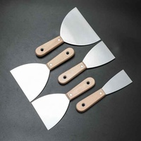 Manche en bois Grattoir à couteau à mastic plié robuste en acier au carbone de 3 pouces