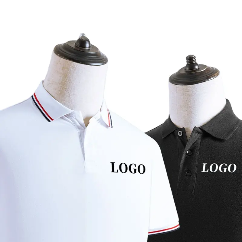 Kemeja polo katun pakaian kustom dengan logo Anda tas kemasan iklan aktivitas pameran label cetak