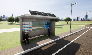 Abrigo de autobús impermeable al aire libre inteligente con pantalla digital de carga de teléfono móvil WiFi conexión a internet - Product Image 5