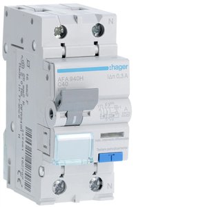 Hager Rcbo 1P+N 40A Curva C 300mA Tipo A 6000A per Protezione Elettrica - Product Image 1