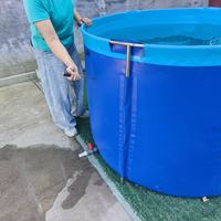 Bassin à poissons Koi pliable en bâche PVC assemblé, fourni par l'usine, citerne d'aquaculture flexible avec cadre de support en acier inoxydable