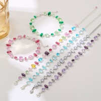 Bracelet en pierres précieuses colorées, style féminin, bracelet en zircon arc-en-ciel, design polyvalent et original, accessoire fait main