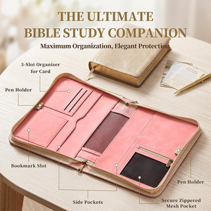 Funda de Piel Sintética para Biblia de <span class=keywords><strong>Pastor</strong></span>, con Logotipo Personalizado, Cubierta para Cuaderno, Regalo para Pastores de Iglesia, con Soporte - Product Image 4
