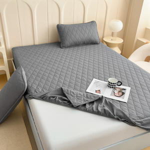 Protecteur de matelas imperméable en mélange de coton et de polyester, matelassé, anti-urine, antidérapant, couverture intégrale - Product Image 2