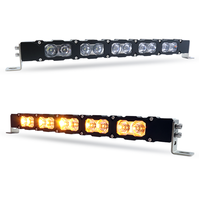 Slim 20-Inch 24V Dual Color LED Light Bar DRL Spot/Driving Combo Beam CNC Aluminum Housing 304 Stainless Steel Brackets 24-Month
