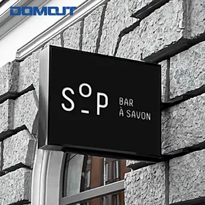 Rectangle Double Sided Outdoor Light Box LED Sign for Sidewalk Advertising Illuminated Projecting Light Box Shop Sign
