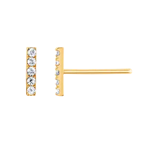 Wholesale Custom 14K Gold Diamond Stud Earring Fashion New Design Jewelry Bar Stud Earrings For Women
