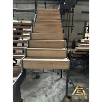 Plaques d'escalier double face en acier inoxydable brossé, pour installation de marches flottantes, supports cachés pour escaliers
