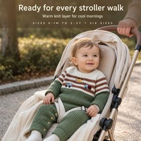 Combinaison bébé tricotée à manches longues Kaiyue, rayée et brodée, avec fermeture à boutons-pression, vêtements pour nourrissons, fournisseur en gros OEM ODM