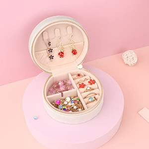 Boîtes à bijoux portables en cuir PU, simples, créatives, petites, de luxe, personnalisées - Product Image 4