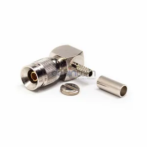 Crimp RF Coaxial Right Angle Male DIN 1.0/2.3 Plug Connector