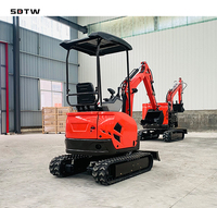 Mini-excavatrice SDTW avec moteur EPA Kubota, 1600 kg, micro-excavatrice sur chenilles, 1,6 tonne, 2 tonnes, petite excavatrice agricole à vendre, livraison gratuite