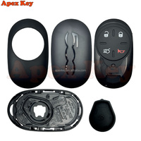 Carcasa de Alta Calidad para Llave de Coche Fiat 500, Negra, de ABS, con Control Remoto sin Cortar y 4 Botones