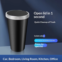Poubelle de voiture pour console centrale, mini boîte de rangement en plastique étanche personnalisable 800 ml, en forme de tasse avec couvercle à pression