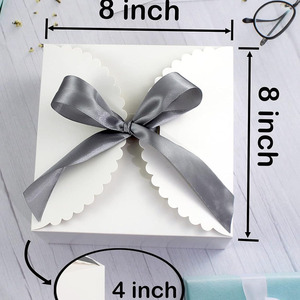 Quà Tặng Màu Trắng Nắp Băng Có Thể Gập Lại Các Tông Hộp Giấy Quà Tặng Phù Dâu Đề Nghị Bên Mạnh Mẽ Tái Sử Dụng Số Lượng Lớn Giá Rẻ Hộp Với Bow - Product Image 5