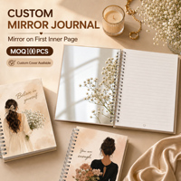 Nouvel Arrivage Carnet Spirale A5 Couverture Personnalisée en Papier avec Miroir Intégré Coffret Cadeau Promotionnel pour Fille Journal de Notes Ligné