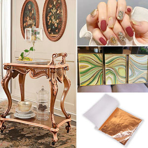 Foglia d'Oro Rosa di Taiwan 9x9cm, Fogli di Lamina d'Oro per Decorazione Mobili, Sculture, Soffitti e <span class=keywords><strong>Doratura</strong></span> <span class=keywords><strong>Metalli</strong></span> - Product Image 4